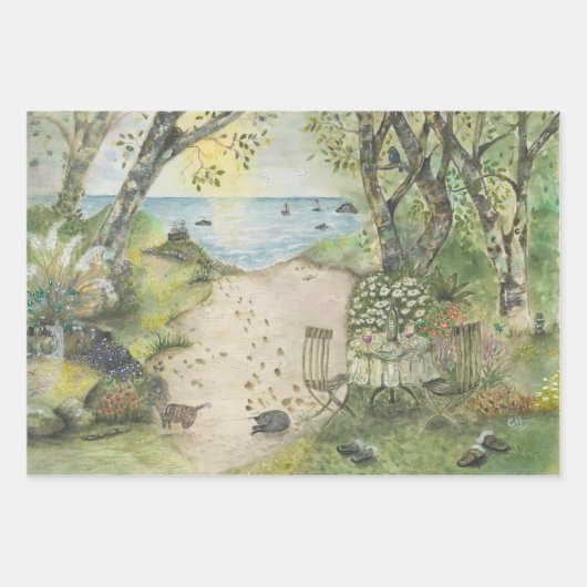 地平線の向こうに ラッピングペーパーシート (正面)