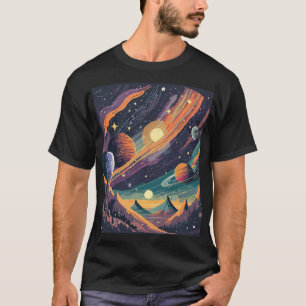 地平線の向こうに:宇宙の風景が探索 Tシャツ