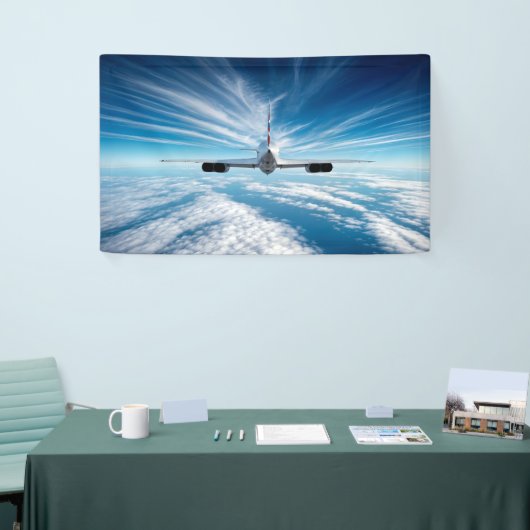 地平線の向こうに:背後からコンコルド 横断幕 (トレードショー)