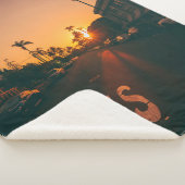 地平線の夕日 シェルパブランケット (3/4)