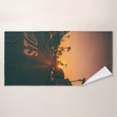 地平線の夕日 バスタオル (バスタオル)