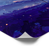 地平線の輝き - イラストスタイルの大気圏アート ポスター (角)