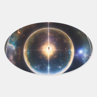 地平線を超えて夢を追いかけること」 楕円形シール