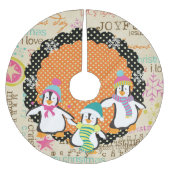 地形およびペンギンの休日の木のスカート ブラッシュドポリエステルツリースカート (正面)