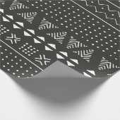地形を持つ黒と白の部族の民族パターン ラッピングペーパー (角)