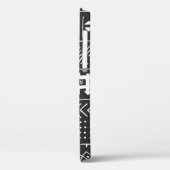 地形を持つ黒と白の部族の民族パターン Case-Mate iPhoneケース (裏面 / 左)