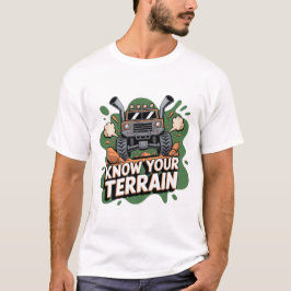 地形を知れ グリーン4x4オフロードトラック カートゥーン tシャツ