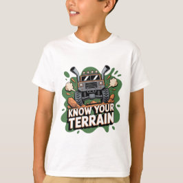 地形を知れ グリーン 4x4 オフロード トラック カートゥーン tシャツ