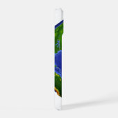 地形データを含む地球の全体図 iPhone 15ケース (右側面)