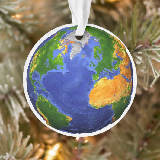 地形データを示す地球の完全。 オーナメント (ツリー)