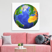 地形データを示す地球の完全。 キャンバスプリント (インサイチュ (リビング))