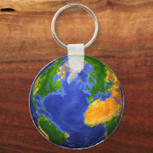 地形データを示す地球の完全。 キーホルダー (正面)