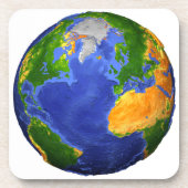 地形データを示す地球の完全。 コースター (正面)