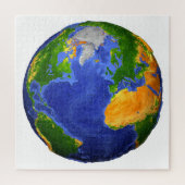 地形データを示す地球の完全。 ジグソーパズル (縦)