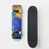 地形データを示す地球の完全。 スケートボード (正面)