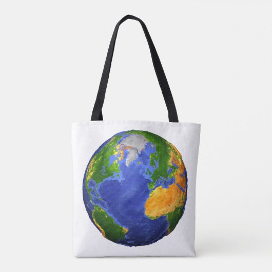 地形データを示す地球の完全。 トートバッグ (裏面)