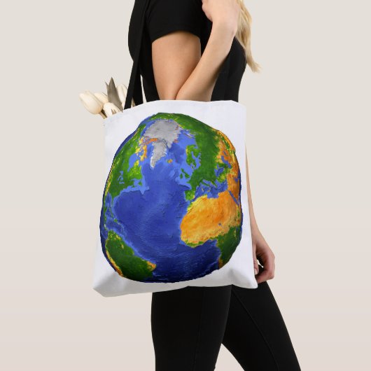 地形データを示す地球の完全。 トートバッグ (クローズアップ)