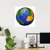 地形データを示す地球の完全。 ポスター (ホームオフィス)