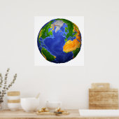 地形データを示す地球の完全。 ポスター (キッチン)