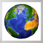 地形データを示す地球の完全。 ポスター (正面)