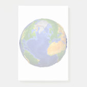 地形データを示す地球の完全。 ポストイット (正面)