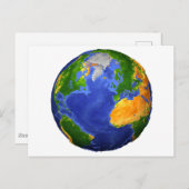 地形データを示す地球の完全。 ポストカード (正面/裏面)