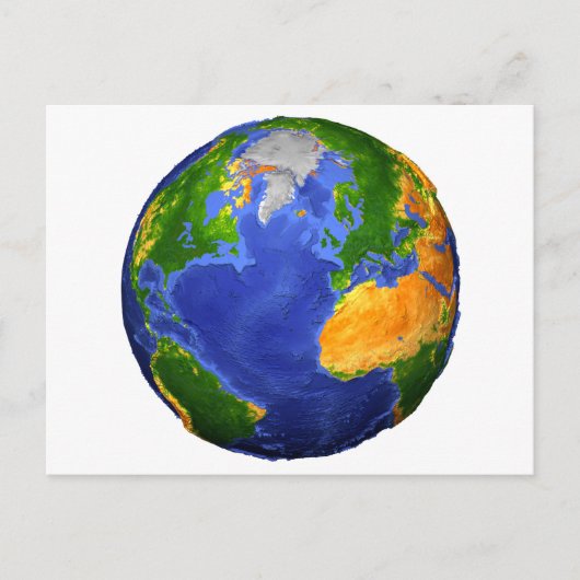 地形データを示す地球の完全。 ポストカード (正面)