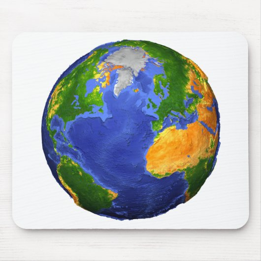 地形データを示す地球の完全。 マウスパッド (正面)