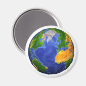 地形データを示す地球の完全。 マグネット (正面/裏面)