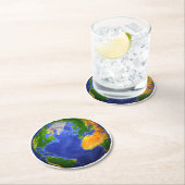 地形データを示す地球の完全。 ラウンドペーパーコースター (インサイチュ)