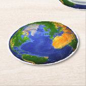地形データを示す地球の完全。 ラウンドペーパーコースター (アングル)