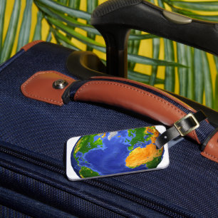 地形データを示す地球の完全。 ラゲッジタグ