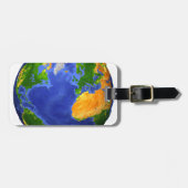 地形データを示す地球の完全。 ラゲッジタグ (正面横)