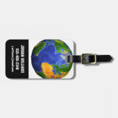 地形データを示す地球の完全。 ラゲッジタグ (正面横)