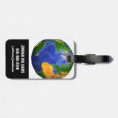 地形データを示す地球の完全。 ラゲッジタグ (裏面横)