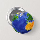 地形データを示す地球の完全。 缶バッジ (正面&裏面)