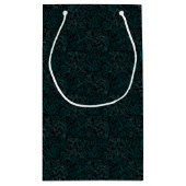 地形パターングリーン01bx4.ブラック スモールペーパーバッグ (裏面)