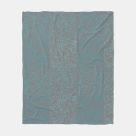 地形パターンブルー01bx4グレーBG フリースブランケット