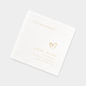 地形ミニマルハート結婚の記念日 箔ナプキン (左)