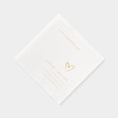 地形ミニマルハート結婚の記念日 箔ナプキン (右)