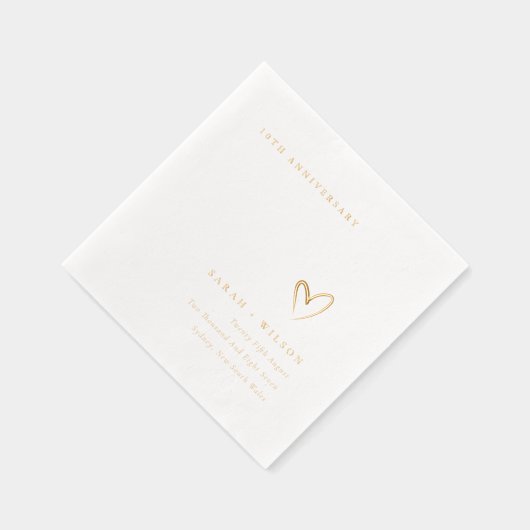 地形ミニマルハート結婚の記念日 箔ナプキン (右)