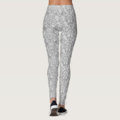 地形ライン パターン | 白と黒 レギンス (裏面)