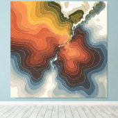 地形図カラフルプリント キャンバスプリント (インサイチュ (ウッドフロア))