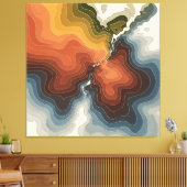 地形図カラフルプリント キャンバスプリント (インサイチュ (リビング))