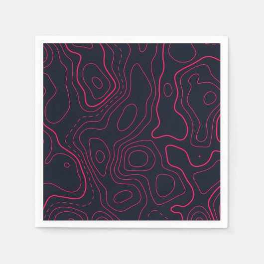 地形図パターン スタンダードカクテルナプキン (正面)