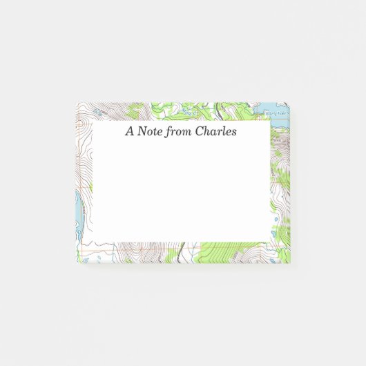 地形図パーソナライズされた ポストイット (正面)