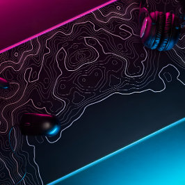 地形図マウスパッドxxblack デスクマット