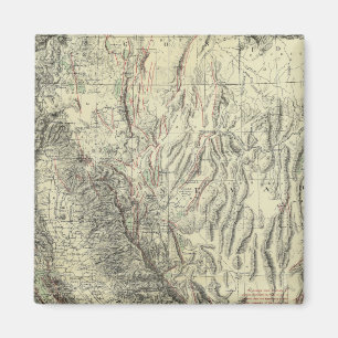 地形図、カリフォルニア、ネバダ マグネット