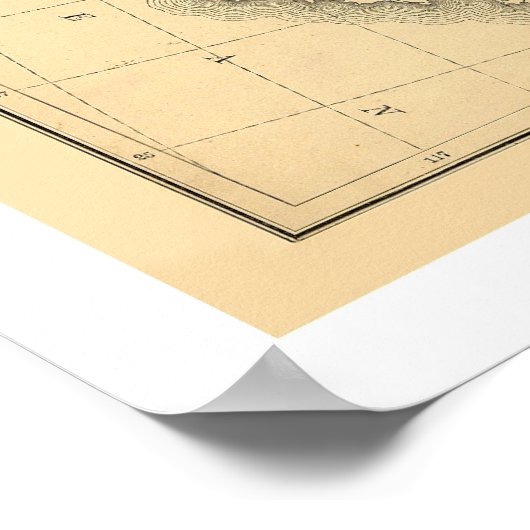 地形図 – 1883 ポスター (角)