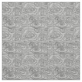 地形地図グレー織物 ファブリック (見本)